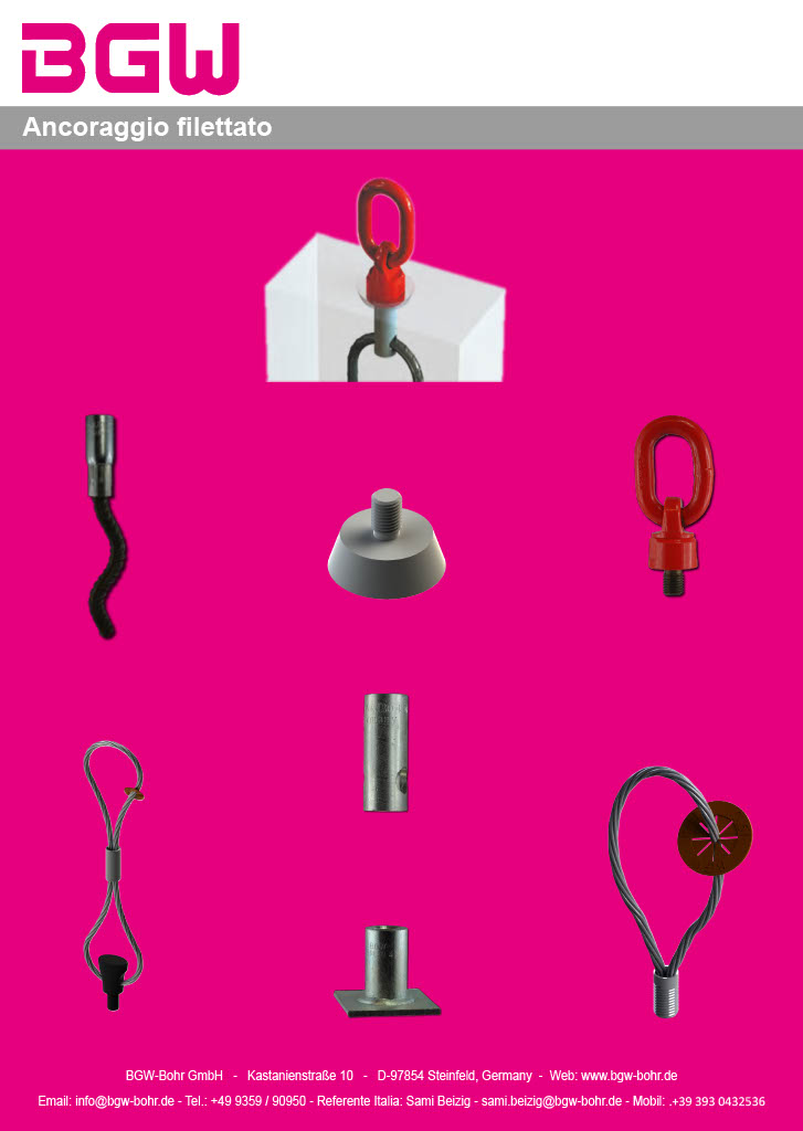 Sistemi di ancoraggio e trasporto filettati