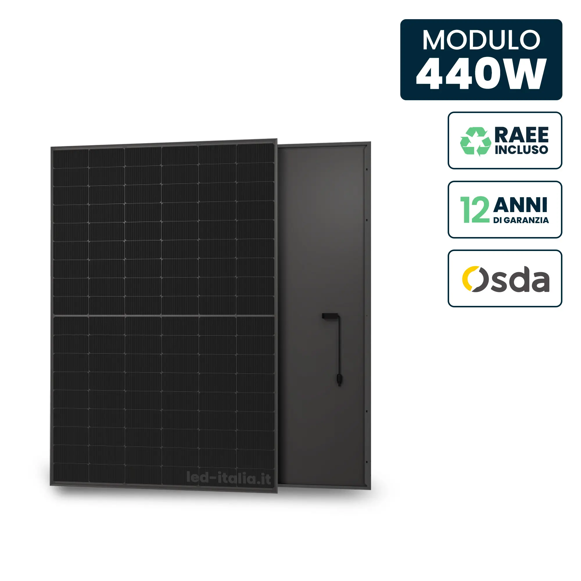 Pannello Solare 440W Austa OSDA TIER-1 N-Type TOPCon Full Black 1722x1134x30mm